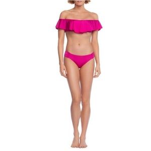 Trina Turk Monaco Pink Bandeau Bikini Top Hipster Bottom Size 6 NWT Beach Resort